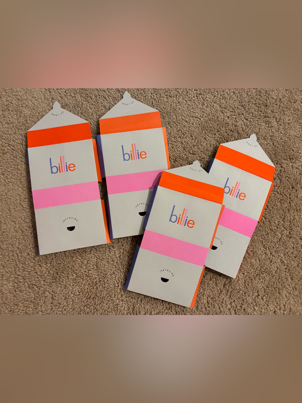 20 Billie Women's Pink & Orange Razor head refills